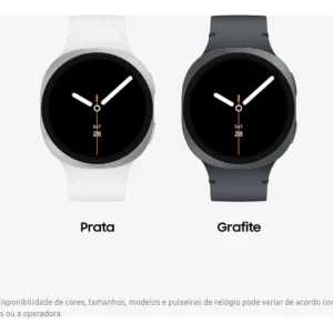 Smartwatch Samsung Galaxy Watch 8 40mm BT GPS, Branco com Pulseira Milanês Cinza-escuro - Imagem 3