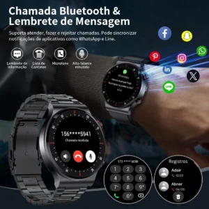 Smartwatch FoxBox Sport com Tela HD de 1.39" para Chamadas Bluetooth e Saúde - Imagem 2