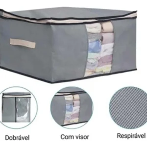 Kit 2 Saco Organizador De Roupas E Edredom Caixa Closet - Imagem 8