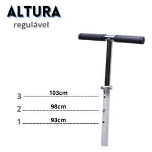Patinete Infantil Adulto Profissional 2 Rodas Grandes Branco Sem Desenho - Imagem 4