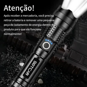 Lanterna Tática Mais Forte Do Mundo T9 Potente Recarregável - Imagem 3
