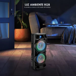 Torre De Som Graves Potentes Bass Boost, Iluminação Colorida, Karaokê, Party Speaker Caixa De Som Amplificada Caixa De Som Bluetooth Usb Tf Mic Dc5v Aux Amplificador Duplo Com Tela De Exibição - Imagem 8
