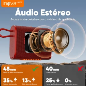 Mini Caixa De Som Portatil , Inova Caixa de Som pequena com Radio FM E RGB, caixinha som bluetooth À Prova D'água IP67, Caixa De Som Potente Para Moto Bike, Bateria 15h, TWS Som Estéreo Grave - Imagem 5
