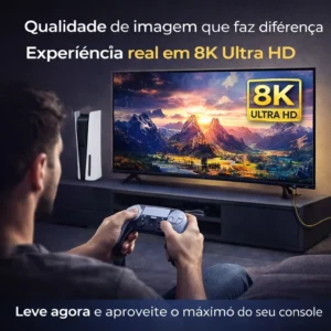 Cabo Hdmi 2.1 8k Gold Ultra Hd Compatível Com Ps5 Xbox Series X/s 3 Metros - Imagem 3