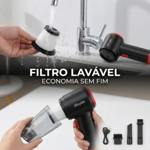 Aspirador De Pó Mini Soprador 3em1 Usb 1 Refil Portátil Recarregável Marca RHYDE - Imagem 7