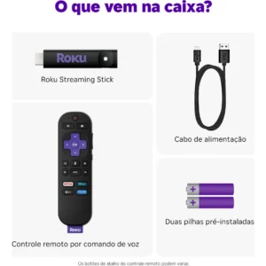 Roku Streaming Stick 2025 Para Tv Hd/fhd Controle Por Voz Preto De Voz - Imagem 5