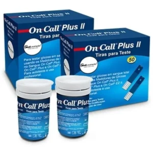 Medidor De Glicose+100 Lancetas+100 Tiras On Call Plus Ii Cor Azul - Imagem 2
