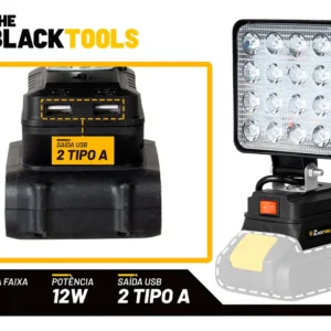 Lanterna Refletor Lampada Luz Led 12w A Bateria 21v Portátil - Imagem 5