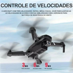 Mini Drone E88 Pro Com Câmera Dupla Wifi Com Case 2 Baterias + SCORELL Mini Controle Remoto Drone 2.4 Ghz - Imagem 7