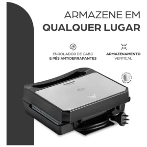 Sanduicheira Elétrica Grill WAP WS750 Inox Antiaderente Prosdócimo - Imagem 3