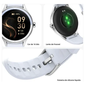 Smartwatch Moda Relógio Hd De Liga De Alumínio 100+ Esportes Caixa Preto Pulseira Rosa-pálido - Imagem 7
