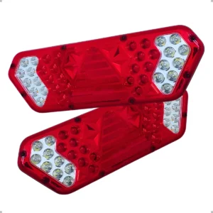 Par Lanterna Traseira Carreta Guerra Led Caminhão 12/24v - Imagem 1