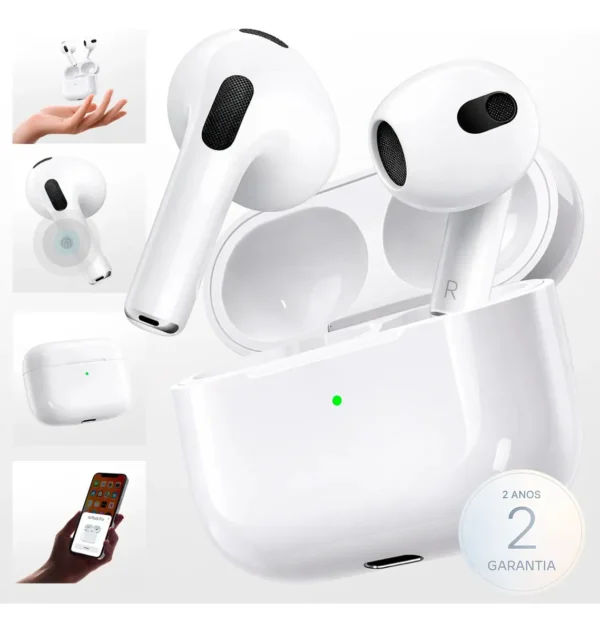Fone Ouvido Bluetooth 5.4 Sem Fio Estojo De Carregamento Anti Ruido A Prova Dagua Compatível Com Ios Samsung Galaxy Android Tws Wireless Air Premium Microfone Touch Marca Pro Phone See