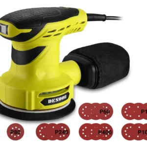 Lixadeira Orbital 300w Real Profissional 125mm Com Auto Vácuo 14000rpm Coletor De Pó + 16 Lixas Kit Completo 127v Desoon - Imagem 1