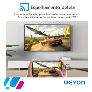 Smart Tv 24 Led Hd Weyon Android Tv Hdmi Usb Wifi 24WDSNBX - Imagem 4