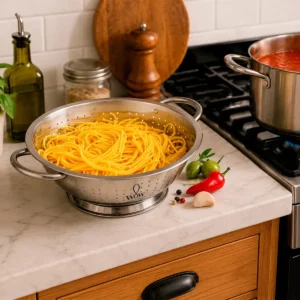 Escorredor De Macarrão Inox Lavador De Arroz Wow World Of Wonders - Imagem 4