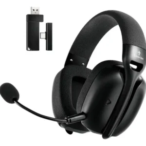 Fone De Ouvido Headset Gamer Sem Fio Titorion Mintak Pro Tri - mode (Wireless 2.4GHz , Bluetooth, Cabo) Ultraleve Preto - Imagem 1
