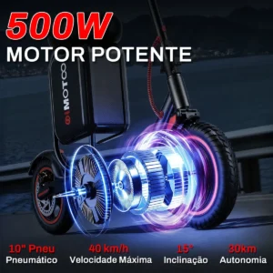 Oimotoo Patinete Elétrico 500w Com 10in Inflar Pneu +assento - Imagem 5