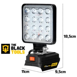 Lanterna Refletor Lampada Luz Led 12w A Bateria 21v Portátil - Imagem 4