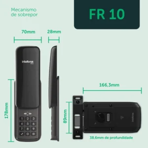 Fechadura Digital de Sobrepor com Senha FR 10 Preto Intelbras - Imagem 3