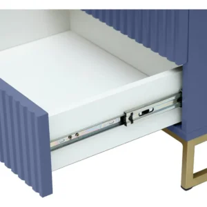 Mesa De Cabeceira Ondulada Azul Westwing Laca Semi-fosca Azul - Imagem 6