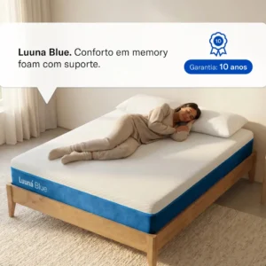 Colchão Casal Luuna Blue, Espuma 21 cm com Bloqueio de Movimento, 10 Anos de Garantia - Imagem 3