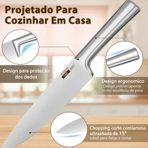 Kit 7 Facas Para Conjuntos De Cozinha - Robustas E Afiadas - Imagem 5