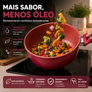 Jogo De Panelas Cerâmico Antiaderente Indução Fogão 5 Peças - Imagem 5