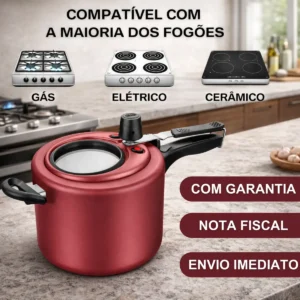 Panela Pressão Antiaderente Alumínio Com Visor 4,5l Mta - Imagem 5