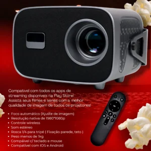 Projetor Portátil Full Hd 4k T15 Pro 10000lm Cores Fortes Hd - Imagem 3