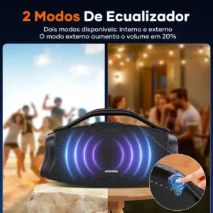 Caixa de som bluetooth 200w 39000mah eq ipx6 Sabala DRa-909 cor preto - Imagem 6