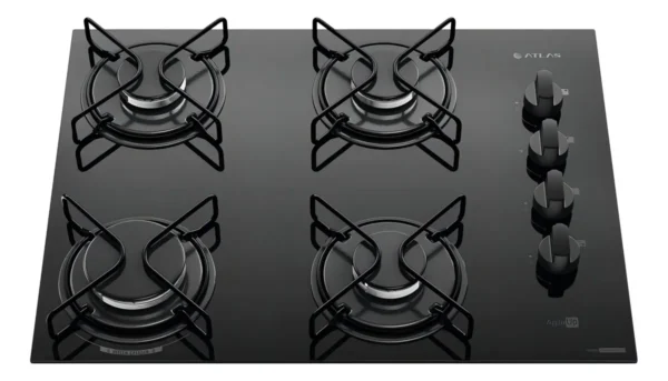 Cooktop 4 Bocas Atlas Agile Up Mesa Vidro Mega Chama Bivolt