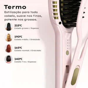 Escova Alisadora E Cachos Gokoco Gd040 Com Íons Negativos - Imagem 6