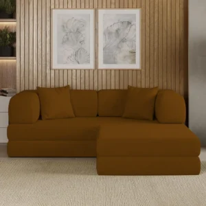 Sofá Cama Colchão 3 Em 1 Puff Dobrável Confortável - Balaqui - Imagem 3