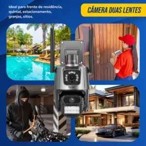 Kit 2 Câmeras De Segurança Hw Ip Wi-fi 6mp Lente Dupla Visão Noturna 355° Detecção De Movimento Com App Icsee - Imagem 5