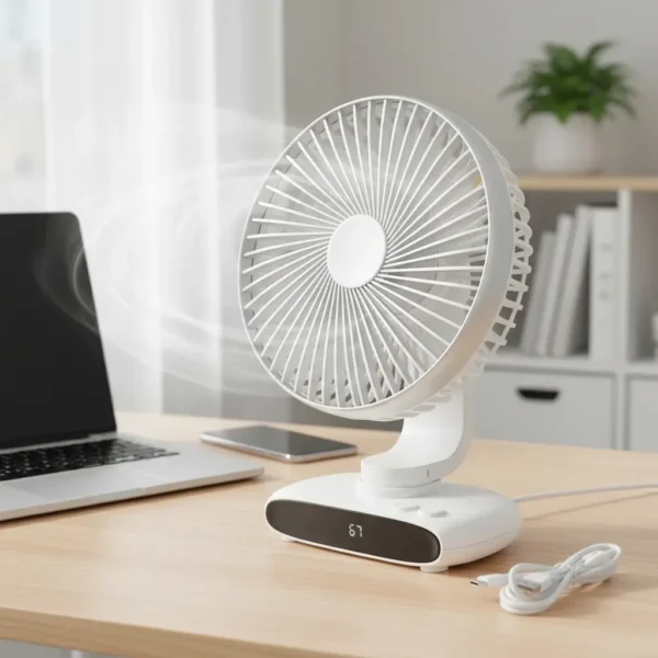 Ventilador De Mesa E Parede Ajustável Silencioso Portátil