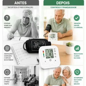 Aparelho Medidor de pressão digital doméstico para uso residencial Pressão Arterial Braço Bracadeira Pulso Manguito - Aparelho Medir pressao aferidor Ajustável P/ Adultos ou Crianças - Marca Bahrein - Imagem 8