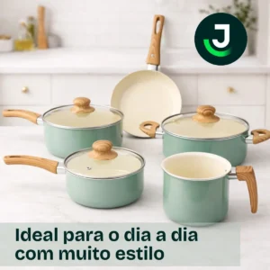 Jogo De Panelas 5 Peças Cerâmica Indução antiaderente 2mm - Jhamba - Imagem 7
