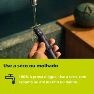 Barbeador e Aparador Elétrico Philips OneBlade com Pente 5 em 1, Sem Fio e À Prova D'Água - QP1425/10 - Imagem 8
