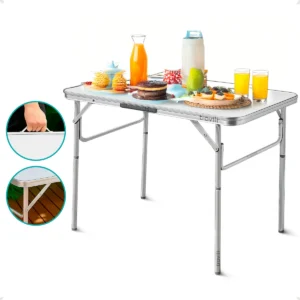 Mesa Dobrável 60x45 Vira Maleta Portátil Camping Churrasco - Imagem 1