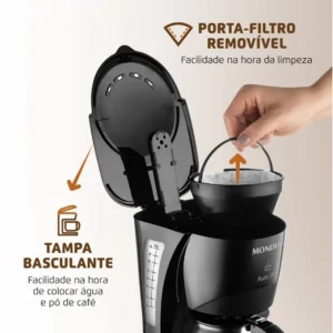 Cafeteira Elétrica Mondial Pratic 20 - Jarra De Vidro - Serve 20 Xícaras - Cn-01-20x - Preto/prata - Imagem 4