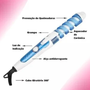 Morina cacheador modelador cachos espiral enrolar cabelo pro bivolt 110v/220v - Imagem 6