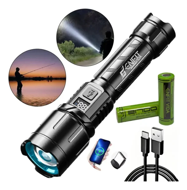 Lanterna Tatica Led Alto Luz Potente Alcance 2km