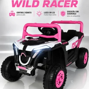 Carro Utv Elétrico Wild Rosa Para Criança Abre Portas Luz Led Com Musica Bribri UTV Wild Racer - Imagem 1