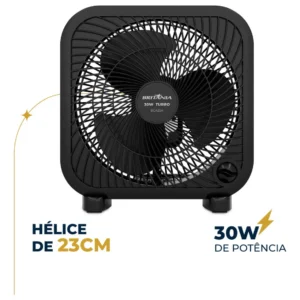 Ventilador Circulador Britânia 30w 3 Velocidades Bca25a Estrutura Preto Pás Preto Diâmetro 23 cm Frequência 60Hz Material das pás Plástico - Imagem 1