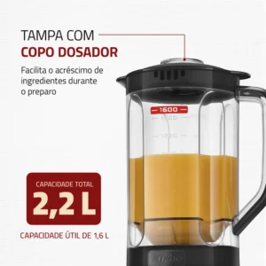 Liquidificador Pratic Turbo III, Mondial, 550W - L-93-BG - Imagem 4