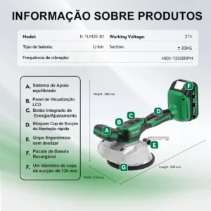 Maquina Assentar Piso Porcelanato Vibratoria Ventosa - Imagem 7