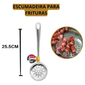 Kit 5 Utensílios Para Cozinha 100% Aço Inox 25cm - Imagem 7