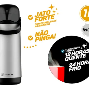Garrafa Termica Lumina 9751 Termolar - 1 Litro - Aço Inox - Imagem 4