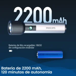 Lanterna Philips Sfl1183 Potente E Durável Branco Preto - Imagem 5